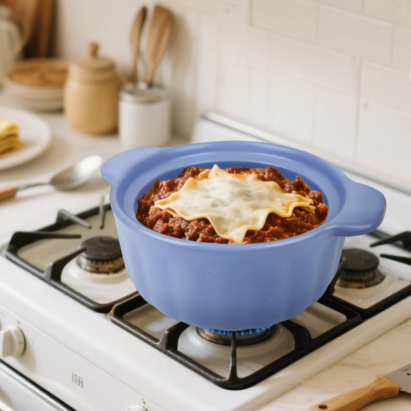 2.8L Stew Pot Casserole Ceramic Saucepan High Temperature Resistant Home Kitchen Cooking Pot Suitable for 3-5 Person Gas Cooker