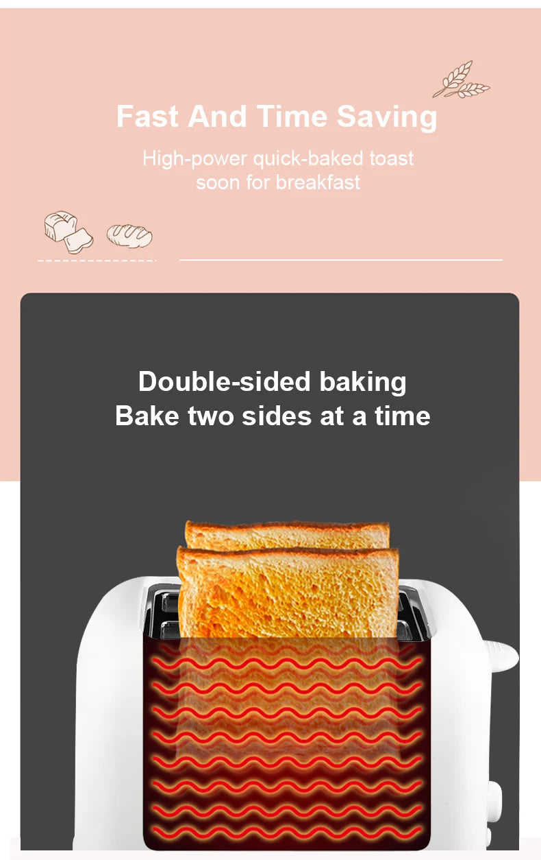 Electric Bread Toaster Automatic Breakfast Baking Machine Sandwiches Grill Oven Portable Household Bread Maker