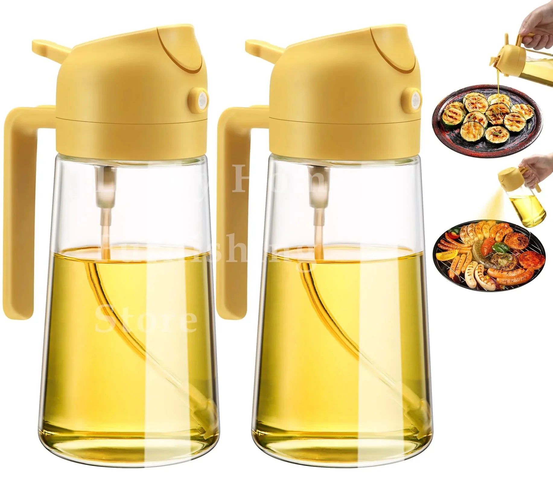 Kitchen Oil Spray Bottle Cooking Olive Oil Sprayer 200/300/500ML Pneumatic Spray Bottle Fitness Barbecue Spray Oil Dispenser