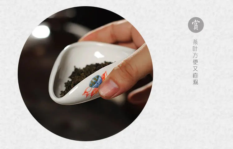 coffee and tea tools ceramic tea scoops ceramic accessories chinese kung fu tea set