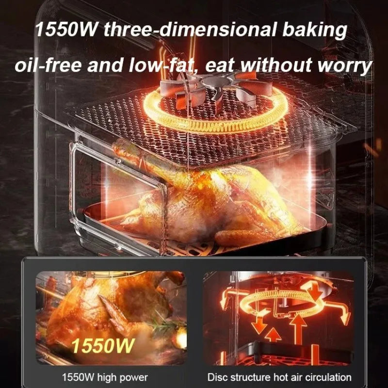2025 6L air fryer large capacity multifunctional air fryer fully automatic all-in-one machine square oil-free Quick Bake Fryer