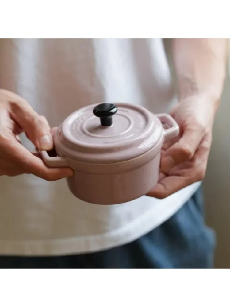 200ML Ceramic Breakfast Bowl Ramekins with Lids Oven Safe Creme Brulee,Mini Casserole Souffle Cover&Handle for French Onion Soup