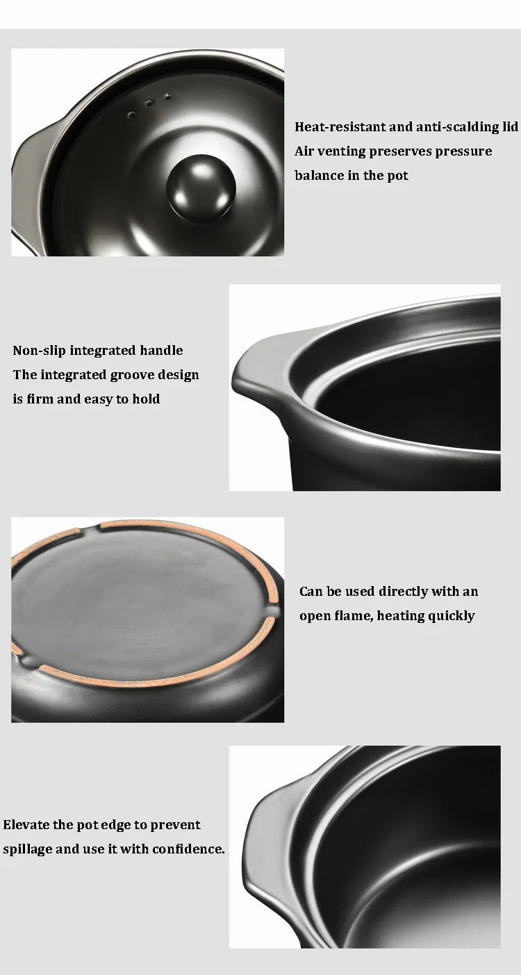 Chinese Cookware Stew Pots Ceramic Casserole Non Stick Soup Pot Food Stewpan Cooking Kitchen Kitchenware