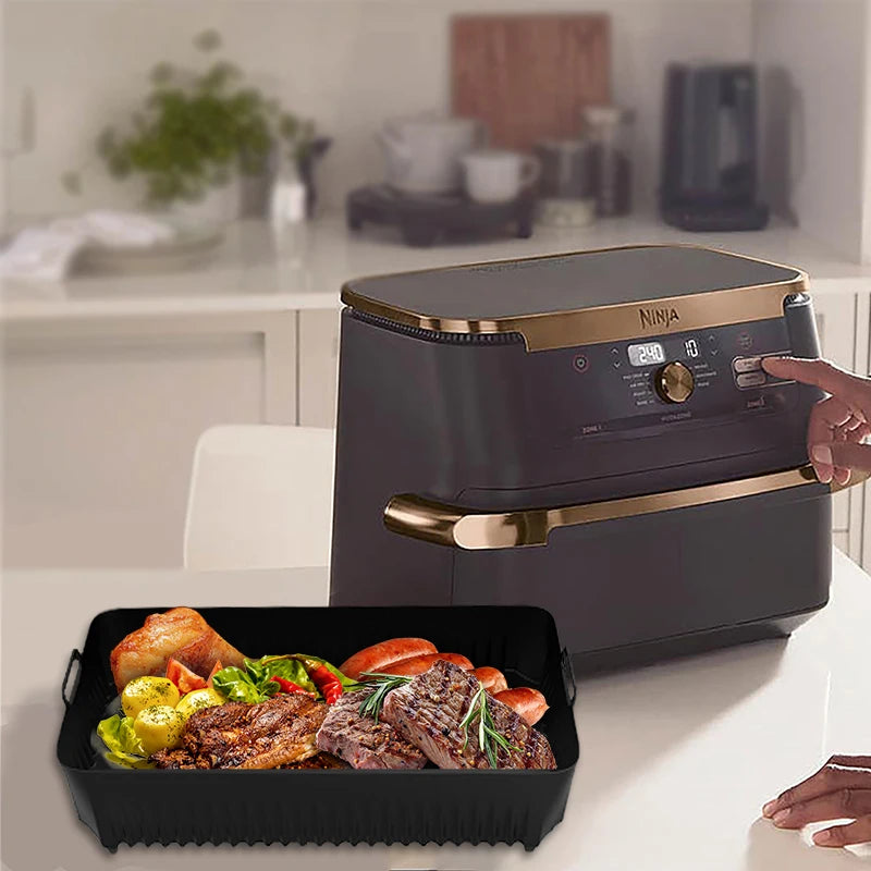 Silicone Air Fryer Tray Silicone Mold For Ninja DZ071/AF500UK Air Fryer Basket Replacement Dishwasher Safe Air Fryer Liners