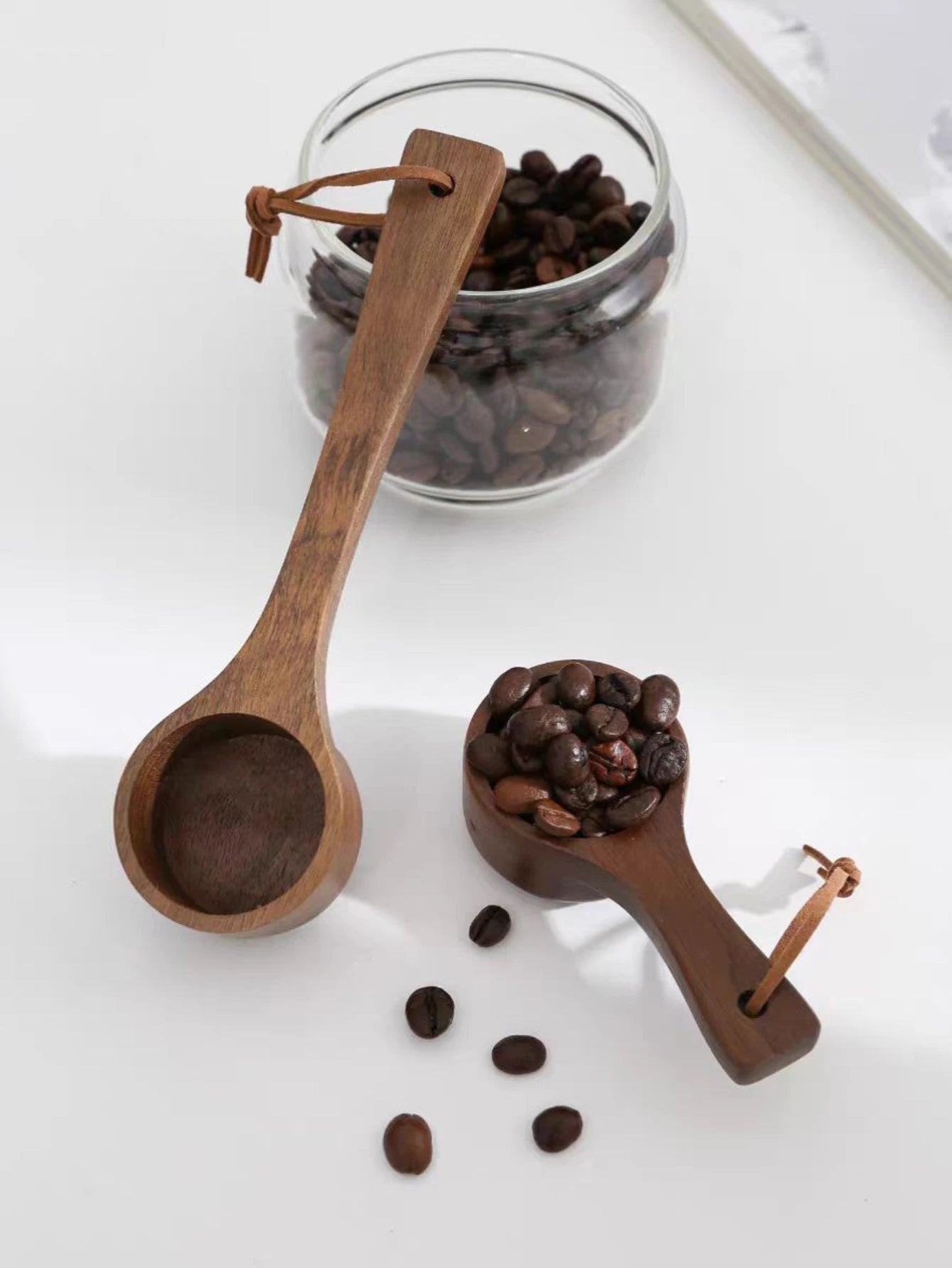 Wooden Coffee Spoon, Coffee Scoop Measuring for Coffee Beans, Whole Beans Ground Beans or Tea, Home Kitchen Tools Utensils