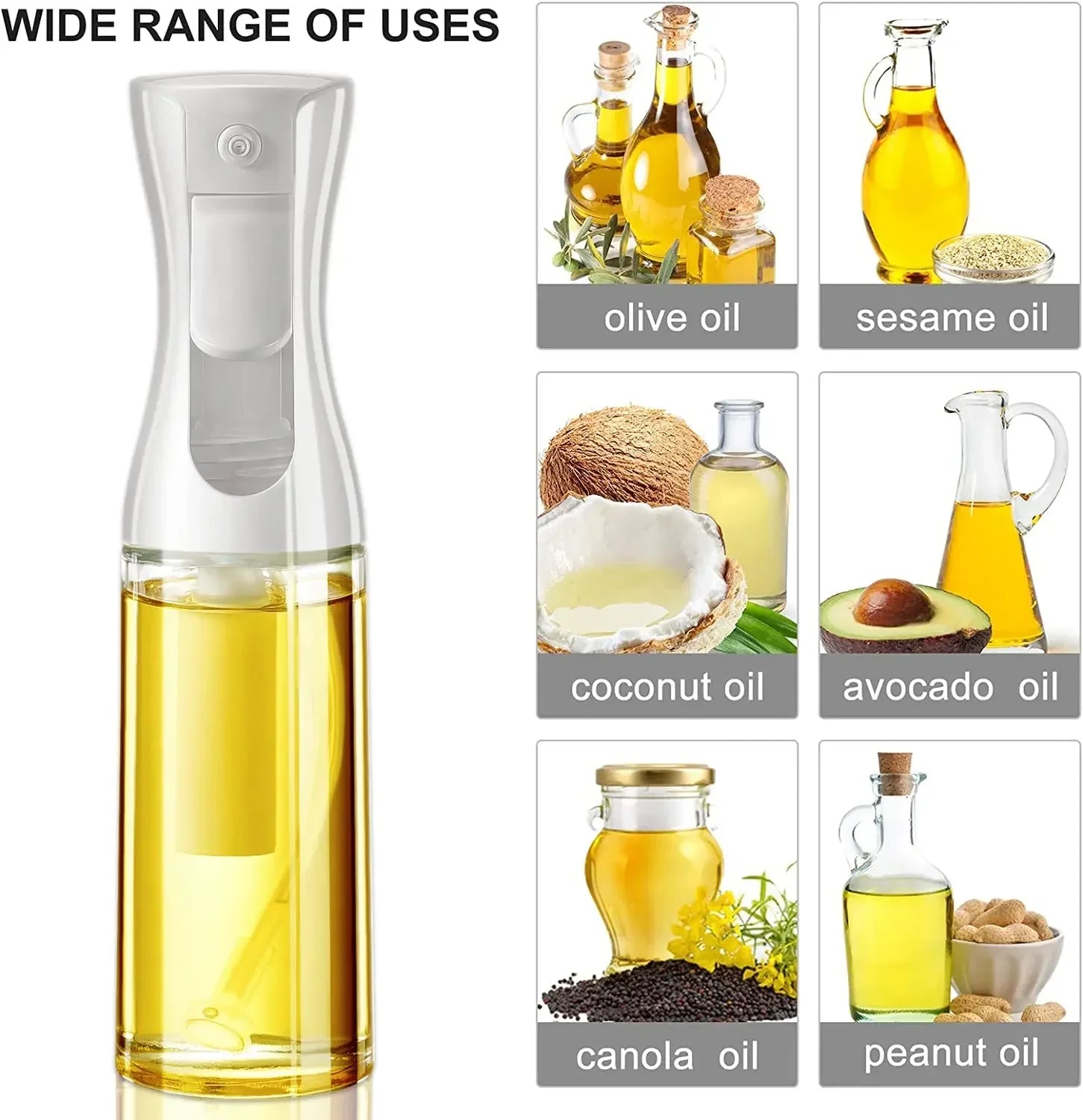 Kitchen Oil Spray Bottle Cooking Olive Oil Sprayer 200/300/500ML Pneumatic Spray Bottle Fitness Barbecue Spray Oil Dispenser