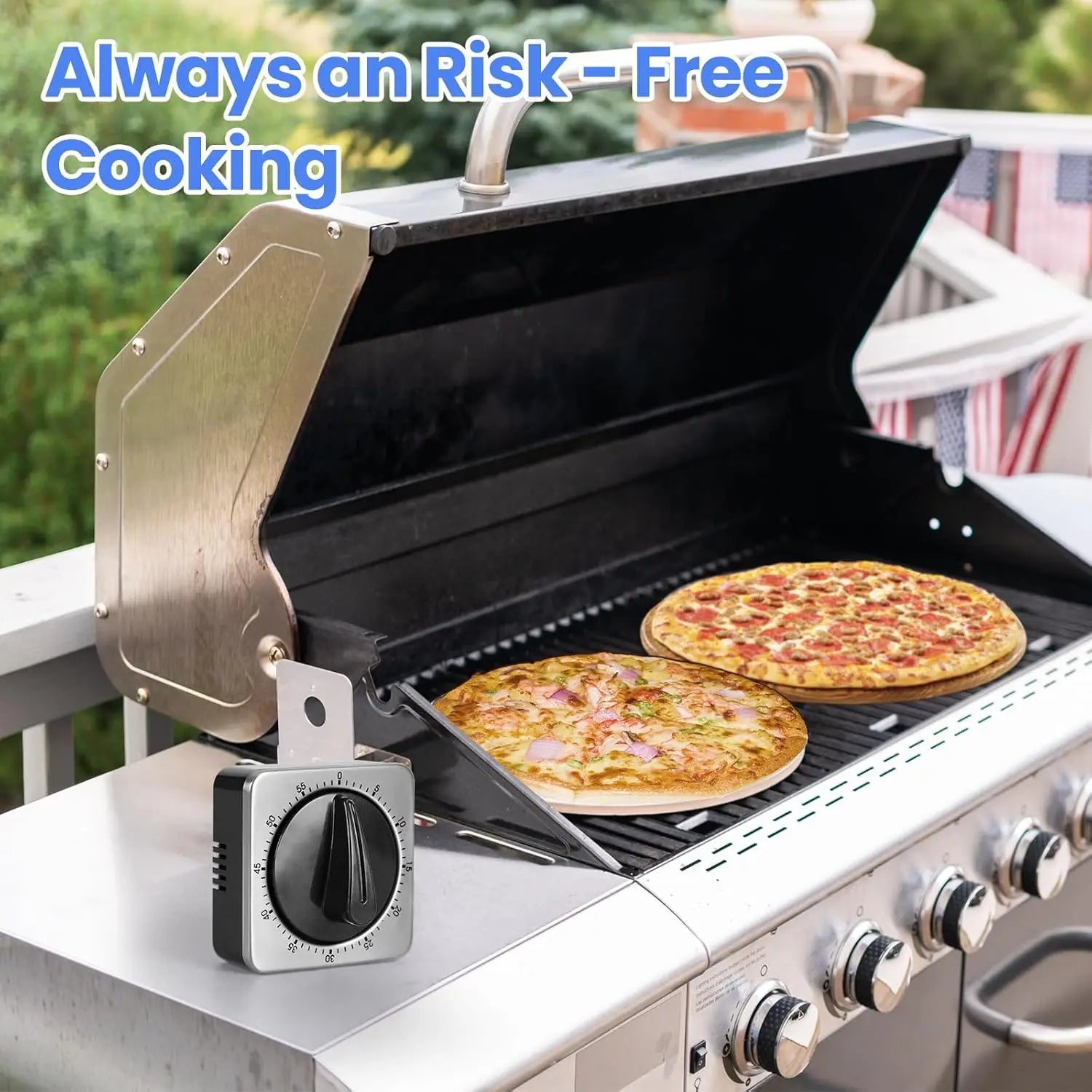 Kitchen Timers for Cooking, Chef Cooking Timer Clock Desk Timer  - Magnetic Backing Stainless Steel Body - Countdown Reminder