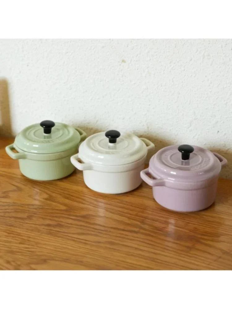 200ML Ceramic Breakfast Bowl Ramekins with Lids Oven Safe Creme Brulee,Mini Casserole Souffle Cover&Handle for French Onion Soup
