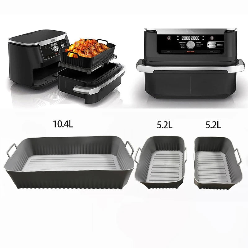 Silicone Air Fryer Tray Silicone Mold For Ninja DZ071/AF500UK Air Fryer Basket Replacement Dishwasher Safe Air Fryer Liners
