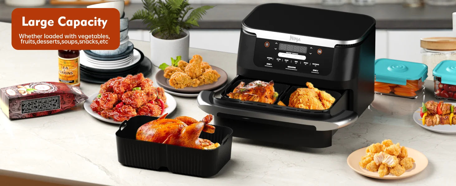 Silicone Air Fryer Tray Silicone Mold For Ninja DZ071/AF500UK Air Fryer Basket Replacement Dishwasher Safe Air Fryer Liners