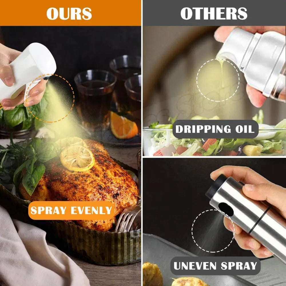 Kitchen Oil Spray Bottle Cooking Olive Oil Sprayer 200/300/500ML Pneumatic Spray Bottle Fitness Barbecue Spray Oil Dispenser