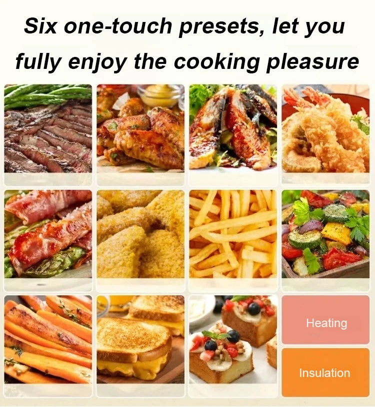 2025 6L air fryer large capacity multifunctional air fryer fully automatic all-in-one machine square oil-free Quick Bake Fryer