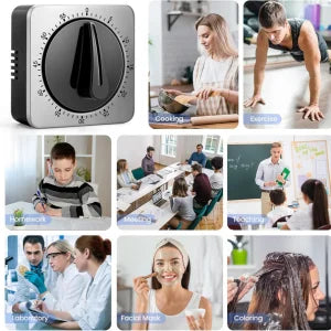 Kitchen Timers for Cooking, Chef Cooking Timer Clock Desk Timer  - Magnetic Backing Stainless Steel Body - Countdown Reminder
