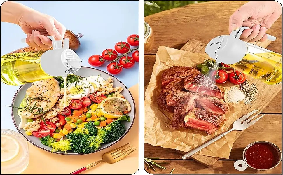 Kitchen Oil Spray Bottle Cooking Olive Oil Sprayer 200/300/500ML Pneumatic Spray Bottle Fitness Barbecue Spray Oil Dispenser