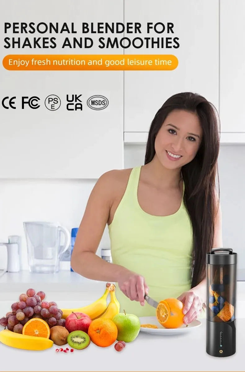 Portable Mixer Fresh Juicer Electric Mini Portable Blender For Smoothie and Shakes Multifunction Juice Maker Machine For Kitchen