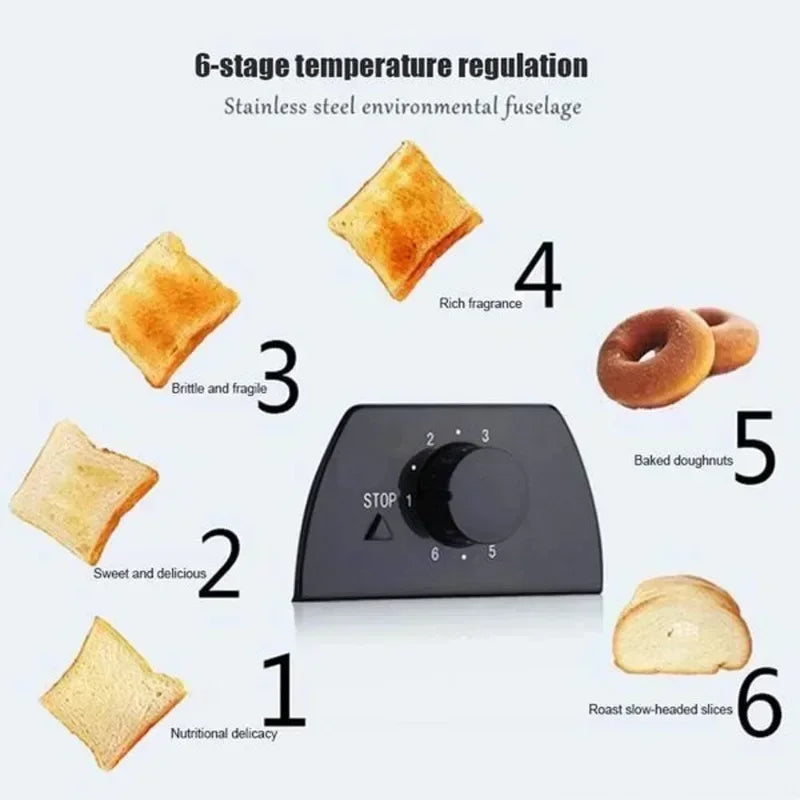 Home toaster 2 stainless steel buns with wider slots toaster, electric toaster for waffles