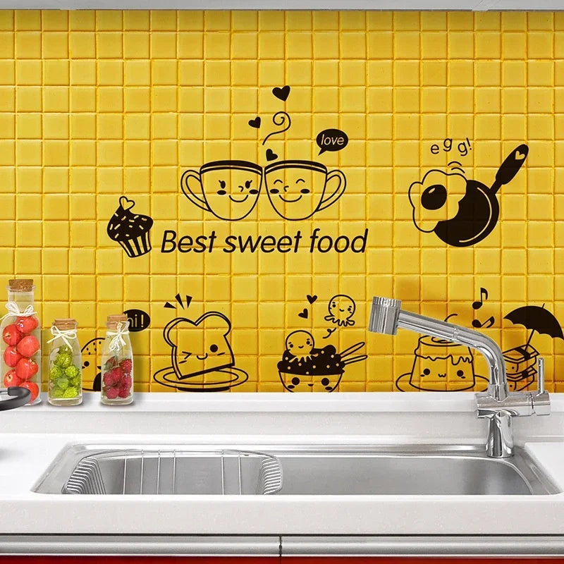 Kitchen Diy Coffee Sweet Food Wall Stickers Wall Art Decal Decoration Oven Dining Hall Wallpapers Decoration