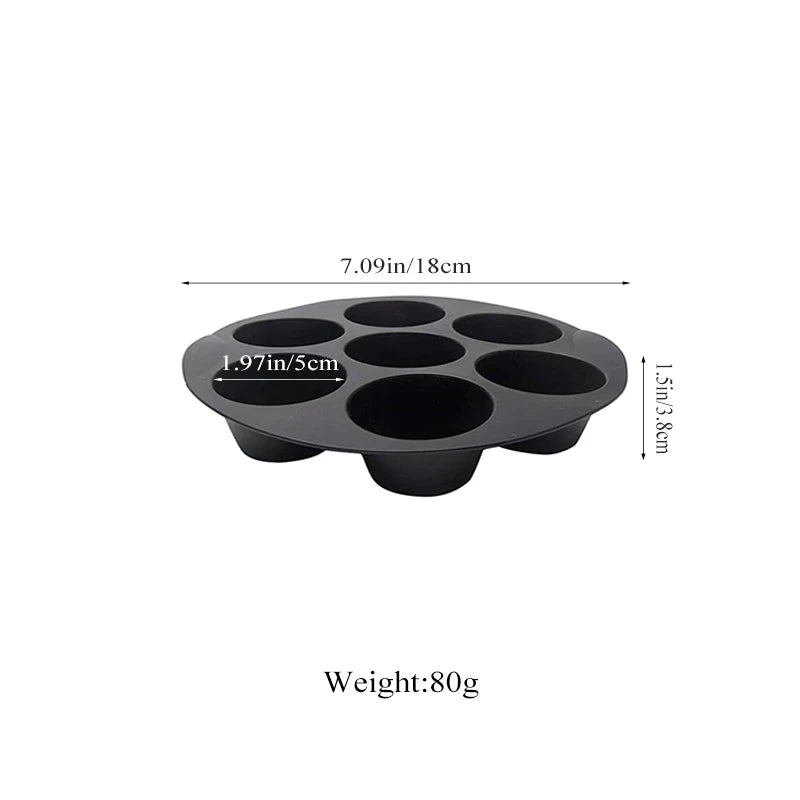 7 Cups Airfryer Silicone Muffin Pan Cupcake Mold for 3.5 to 5.8 L Air Fryer Accessories Non Stick Mini Cake Mould