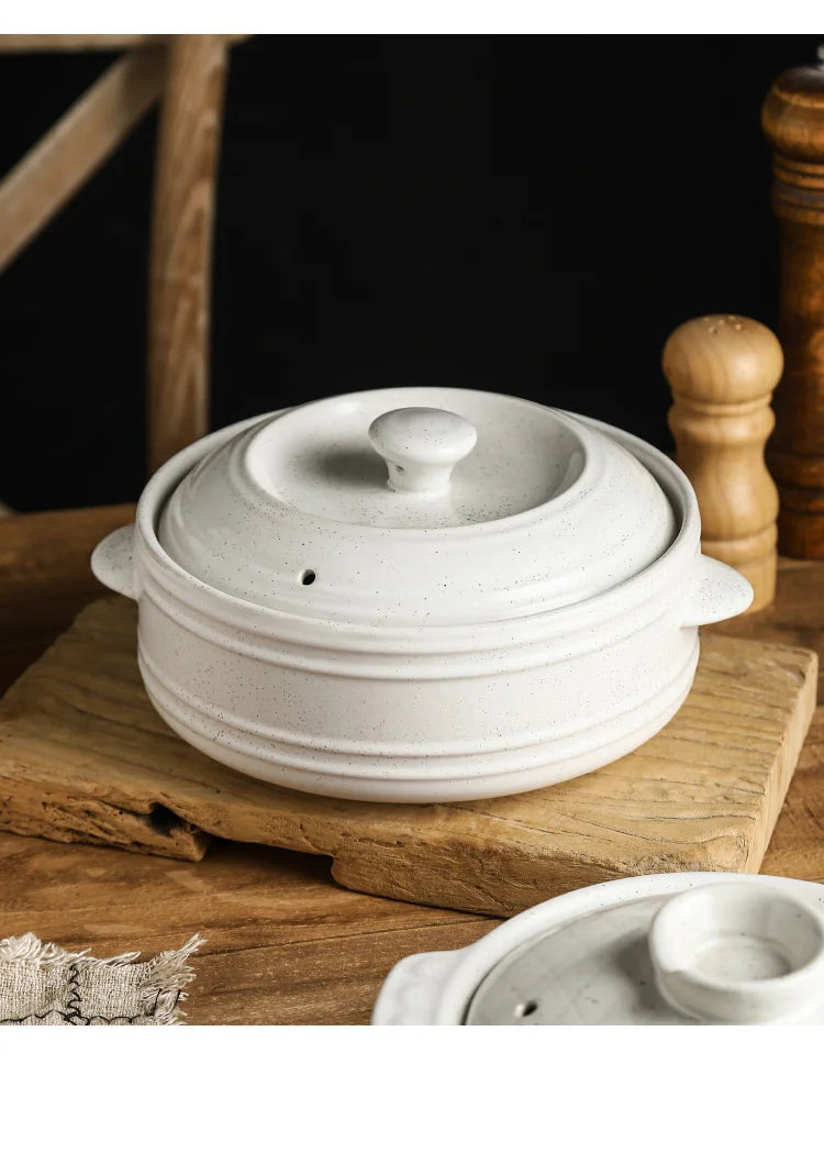 Ceramic Casserole Stew Pot Cooking Gas Earthenware Soup Pots Ceramic Rice Noodle Saucepan Resistant Bibimbap Pot Household