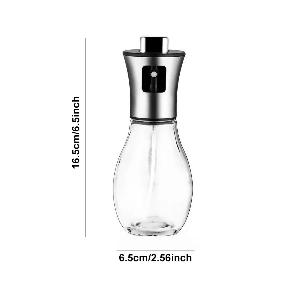 Oil Spray Bottle Perfect for Kitchen Cooking & Air Fryer Bottle Glass Stainless Steel Oil Sprayer Kitchen Gadgets 200ML
