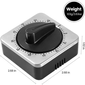 Kitchen Timers for Cooking, Chef Cooking Timer Clock Desk Timer  - Magnetic Backing Stainless Steel Body - Countdown Reminder