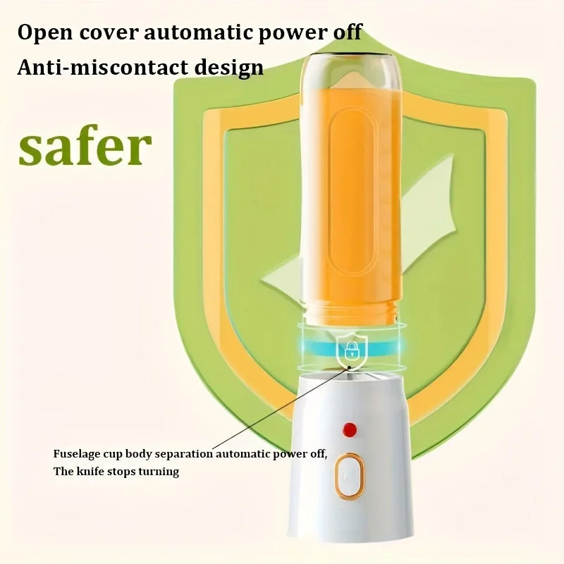 Electric Blender Juicer USB Fast Rechargeable Mixer Fresh Fruit Grinder Portable Multifunction Cup Shakes Smoothie Maker