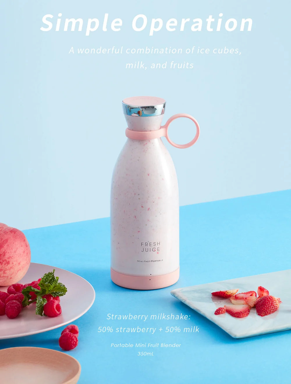 New Mini Portable Blender Electric Juicer Fruit Mixers Fruit Home Smoothies Mixer Multifunctional Juice Maker Machine Blender