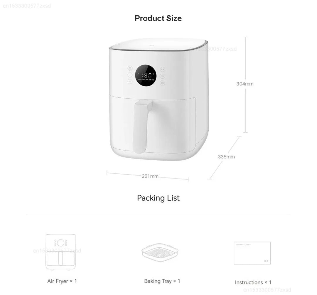 Xiaomi Mijia Air Fryer 4.5L Multifunctional Household Low Oil and Light Fat Fryer Intelligent NTC Electronic Temperature Control