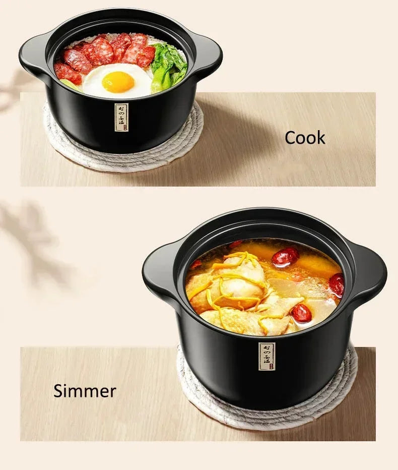 3.3L Stew Pot Casserole Ceramic Saucepan High Temperature Resistant Cooking Pan Gas Electric Stove Cooker for Kitchen Crock Pots