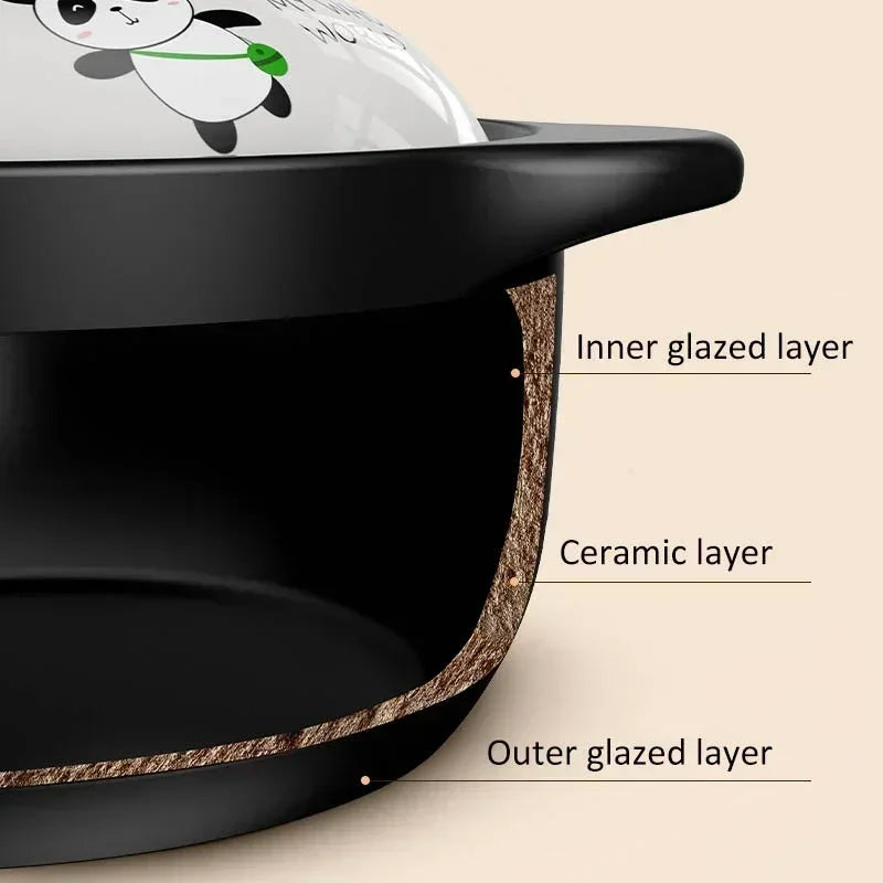 3.3L Stew Pot Casserole Ceramic Saucepan High Temperature Resistant Cooking Pan Gas Electric Stove Cooker for Kitchen Crock Pots