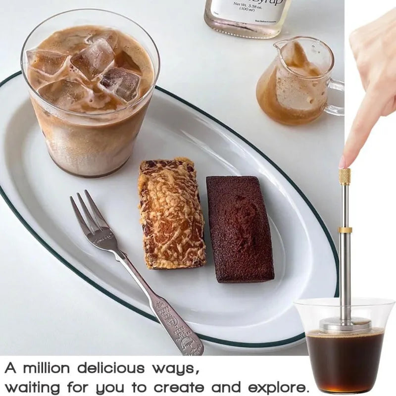 Coffee Latte Tea Portable Pressing Release Mixer Tools Reusable Travel Coffee Release Device for Kitchens Restaurants Bars