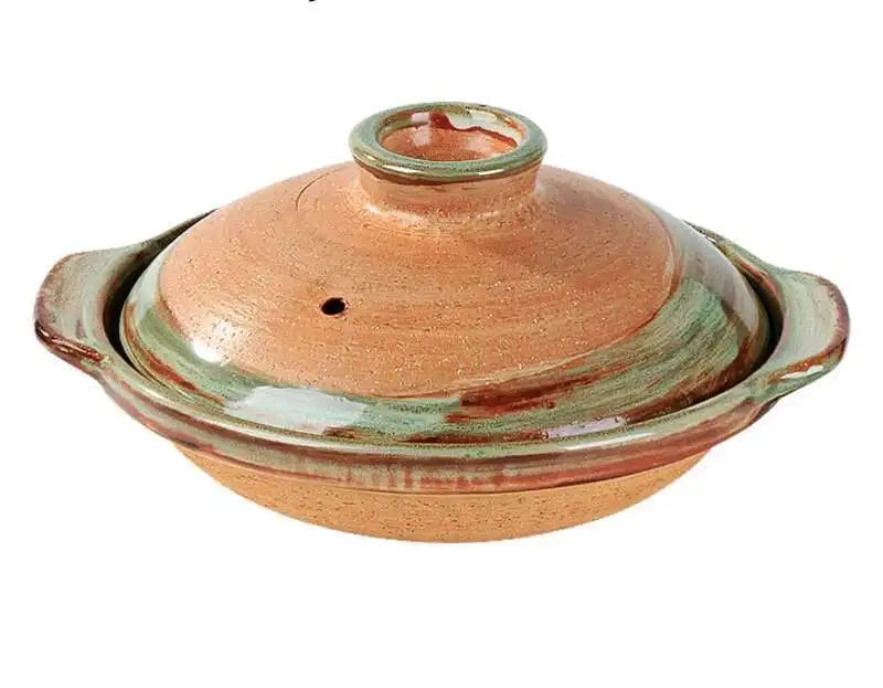 Japanese Retro Clay Casserole Stew Pot Domestic Casserole Shallow Soup Pot Ceramic Rice Cooking Pan For Gas Stove
