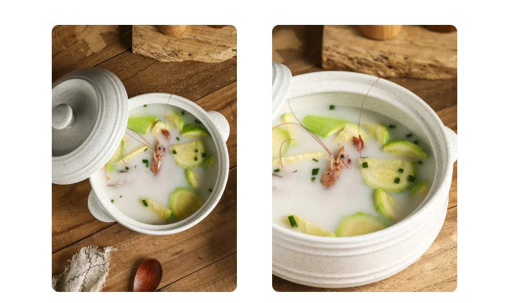 Ceramic Casserole Stew Pot Cooking Gas Earthenware Soup Pots Ceramic Rice Noodle Saucepan Resistant Bibimbap Pot Household