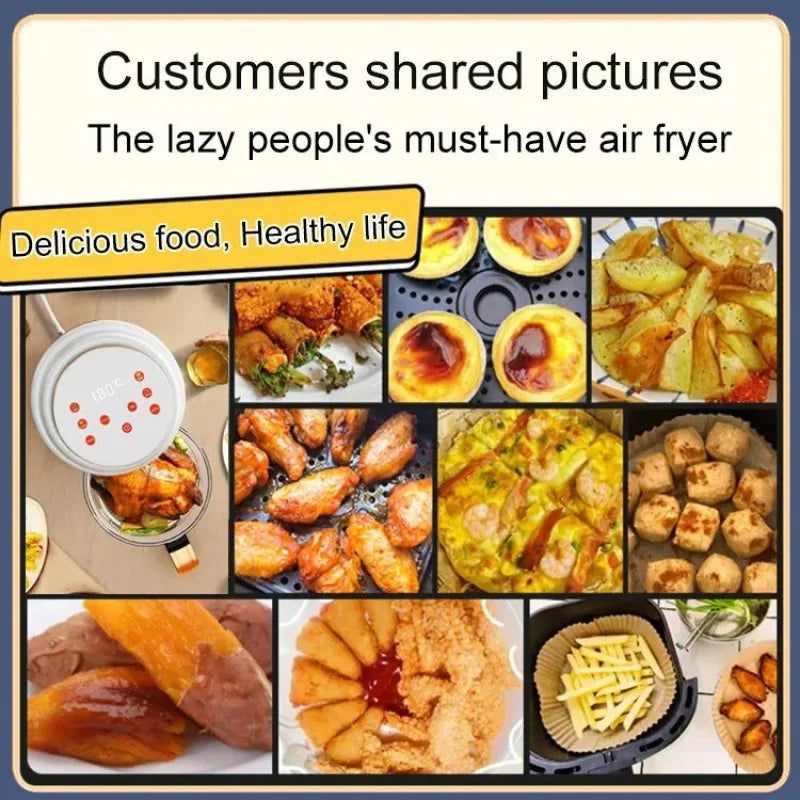 2025 6L air fryer large capacity multifunctional air fryer fully automatic all-in-one machine square oil-free Quick Bake Fryer