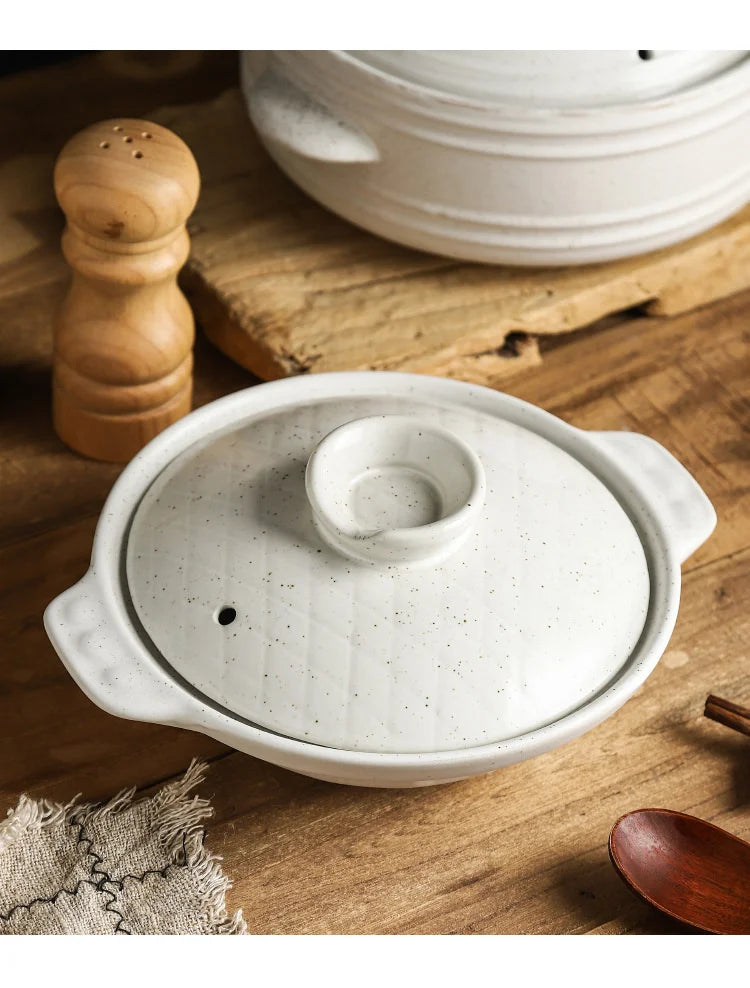 Ceramic Casserole Stew Pot Cooking Gas Earthenware Soup Pots Ceramic Rice Noodle Saucepan Resistant Bibimbap Pot Household