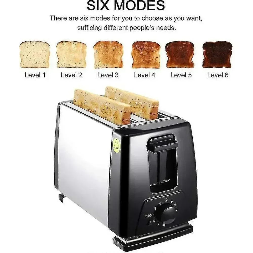 Home toaster 2 stainless steel buns with wider slots toaster, electric toaster for waffles