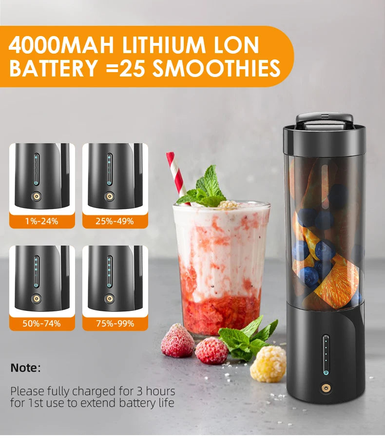 Portable Mixer Fresh Juicer Electric Mini Portable Blender For Smoothie and Shakes Multifunction Juice Maker Machine For Kitchen