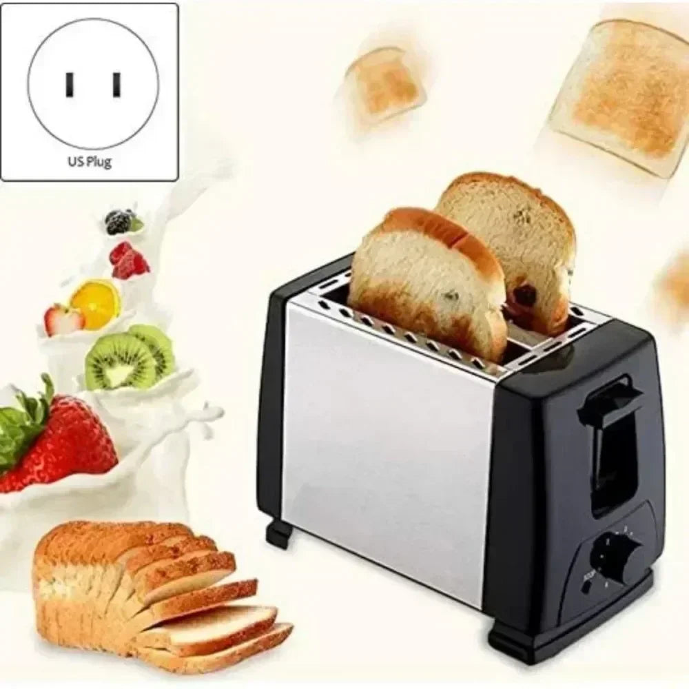 Home toaster 2 stainless steel buns with wider slots toaster, electric toaster for waffles