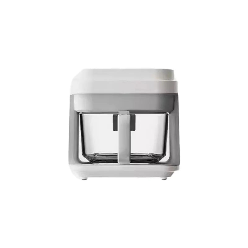 1200W Air Fryer with Transparent Glass Basket - No Flipping, Multifunctional Oven, Cool Touch Handle, 8-in-1 Cooking, Home Use