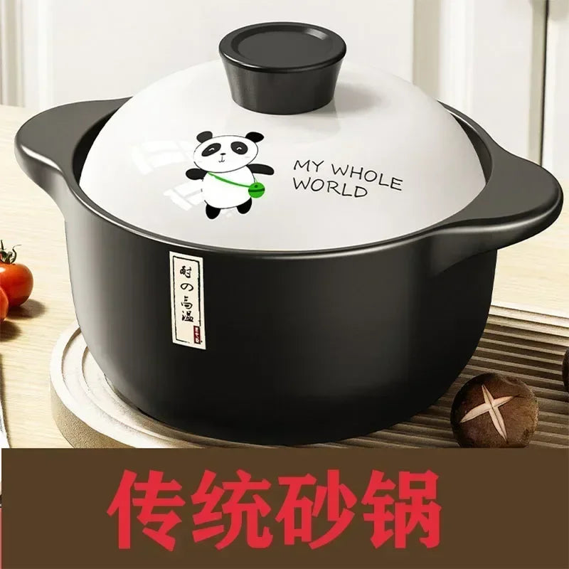 3.3L Stew Pot Casserole Ceramic Saucepan High Temperature Resistant Cooking Pan Gas Electric Stove Cooker for Kitchen Crock Pots