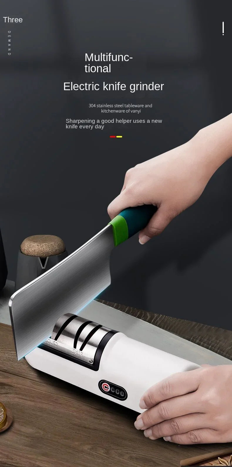 Kitchen Electric Knife Sharpener Multifunctional Automatic Professional 4 Gears Electric Knife Sharpener Kitchen Accessories
