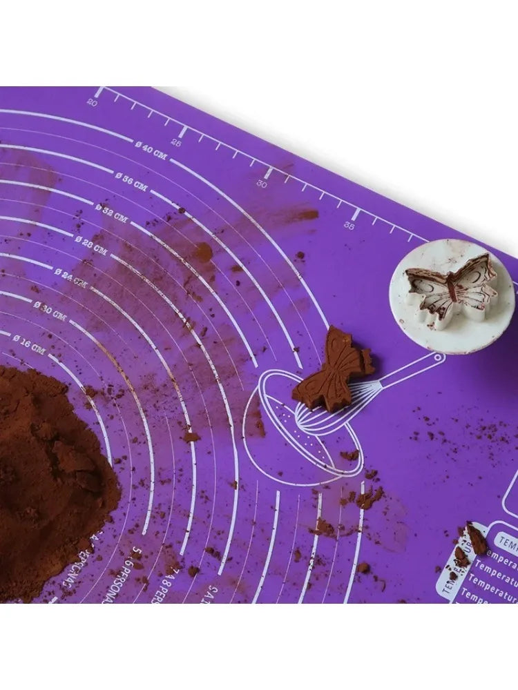 60/50/40cm Silicone Pad Baking Mat Sheet Kneading Dough Mat For Kitchen Rolling Dough Pizza Large Dough Non-Stick Maker Holder