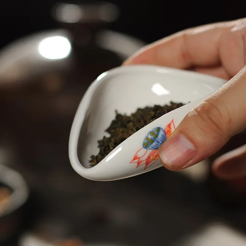 coffee and tea tools ceramic tea scoops ceramic accessories chinese kung fu tea set