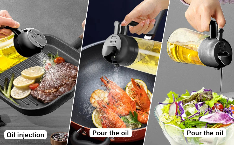 Kitchen Oil Spray Bottle Cooking Olive Oil Sprayer 200/300/500ML Pneumatic Spray Bottle Fitness Barbecue Spray Oil Dispenser