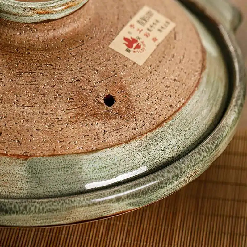 Japanese Retro Clay Casserole Stew Pot Domestic Casserole Shallow Soup Pot Ceramic Rice Cooking Pan For Gas Stove