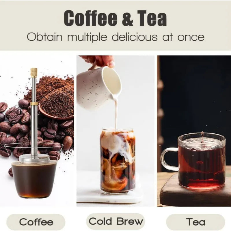 Coffee Latte Tea Portable Pressing Release Mixer Tools Reusable Travel Coffee Release Device for Kitchens Restaurants Bars