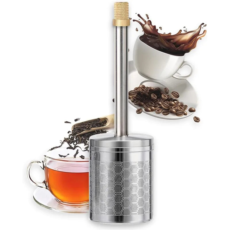 Coffee Latte Tea Portable Pressing Release Mixer Tools Reusable Travel Coffee Release Device for Kitchens Restaurants Bars