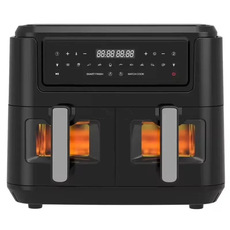 Intelligent Digital Control Air Fryer Oven Large Capacity Oil Free 9L Double Basket Multifunctional Electric Air Fryer