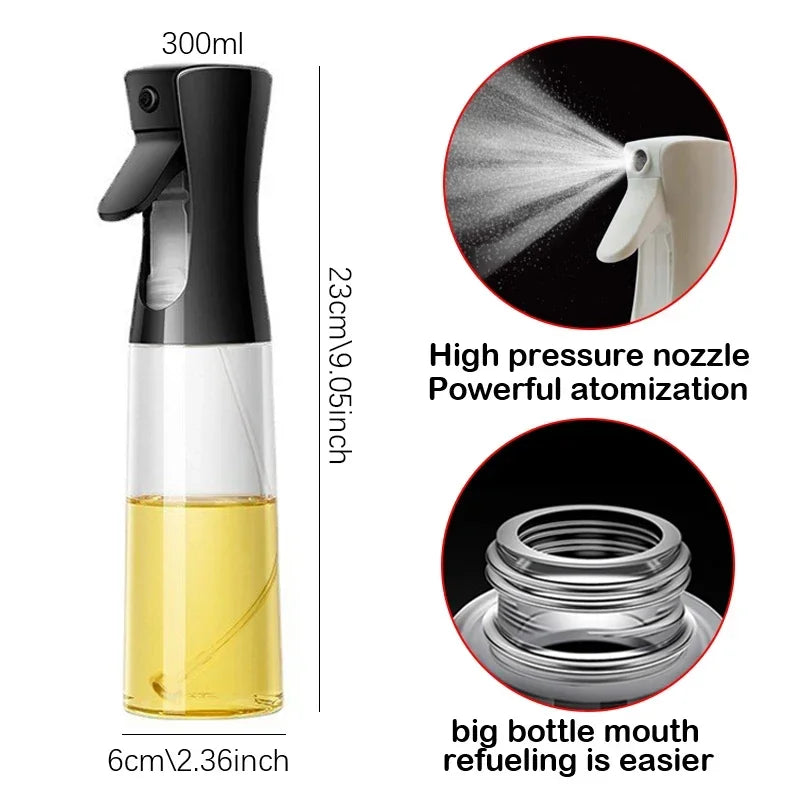 Kitchen Oil Spray Bottle Cooking Olive Oil Sprayer 200/300/500ML Pneumatic Spray Bottle Fitness Barbecue Spray Oil Dispenser