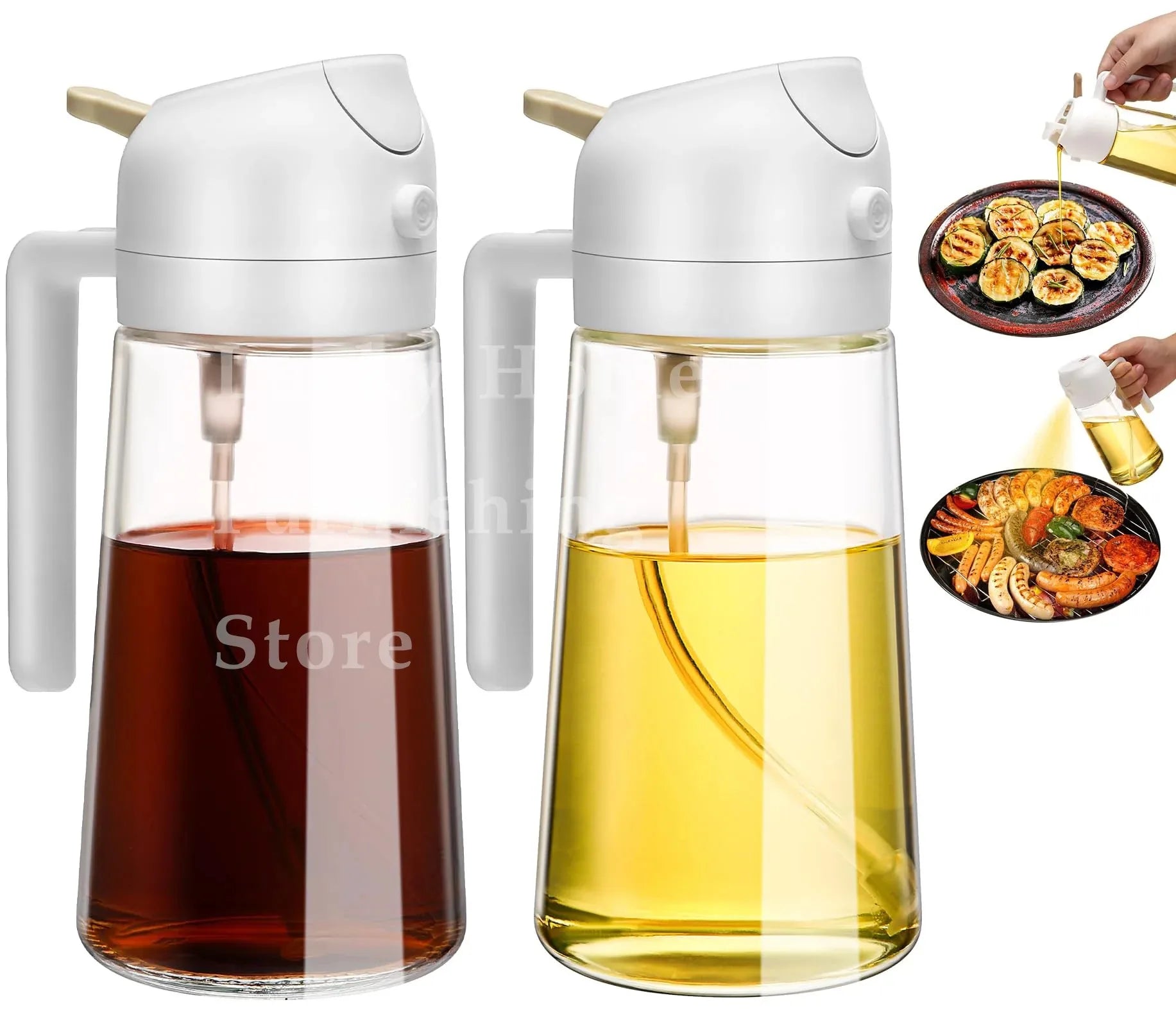 Kitchen Oil Spray Bottle Cooking Olive Oil Sprayer 200/300/500ML Pneumatic Spray Bottle Fitness Barbecue Spray Oil Dispenser